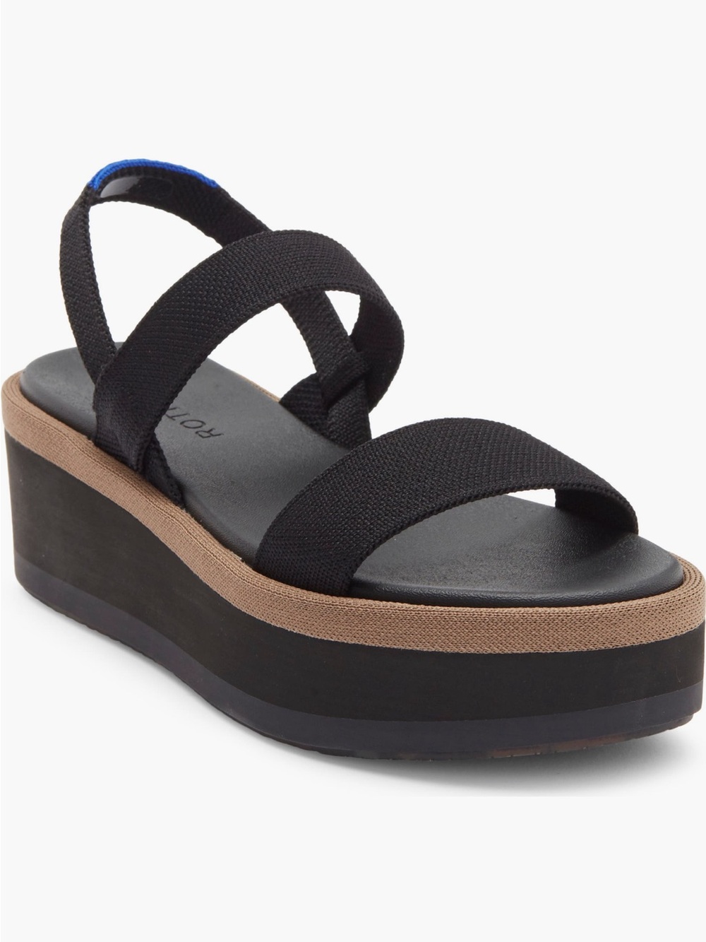 NEW Rothy’s Slingback Platform Wedge Sandal in Pepper